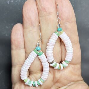 Mermaid Vibes Genuine Gemstone Beaded Teardrop Earrings – Silver & Handmade